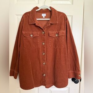 Time and Tru Terracotta Corduroy Shirt